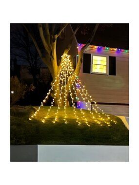 Christmas String Lights 320 LED Christmas Decorations Star Waterfall Light